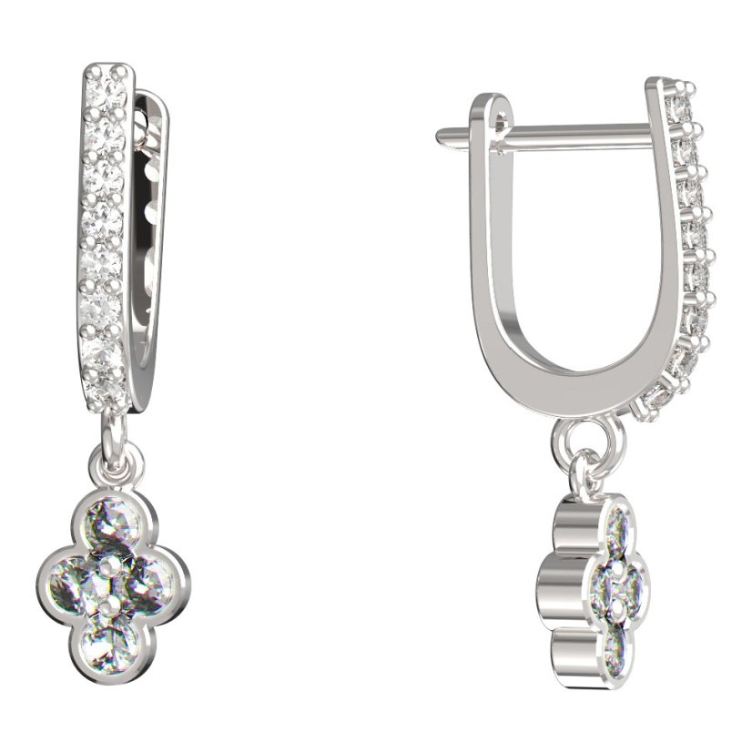 BeKid dětské náušnice 295 Bílé zlato - 585 Diamant