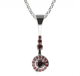 BG přívěs kruhového tvaru 541-B Stříbro 925 - rhodium Granát