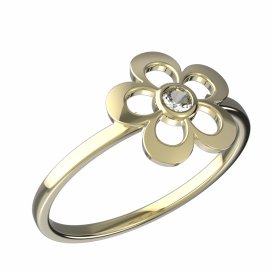 BeKid dětský prsten pětilístek 833 Žluté zlato - 585 Diamant