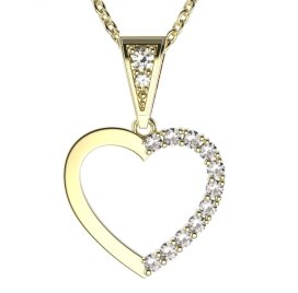 BG zlatý diamantový přívěšek srdíčko 1264 Žluté zlato - 585 Diamant lab-grown