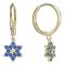BeKid, Gold kids earrings -090 - Switching on: Brizura 0-3 roky, Metal: White gold 585, Stone: Light blue cubic zircon