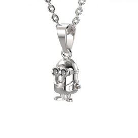 BG zlatý přívěšek Hlava Mimoň 1392 Stříbro 925 - rhodium Bílý kubický zirkon