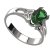 BG zlatý prstýnek 1466 Bílé zlato - 585 Zelený kubický zirkon