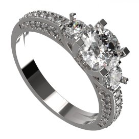 BG zlatý prstýnek 1475 /zásnubní-snubní/ Bílé zlato - 585 Diamant