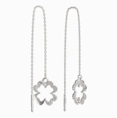 BeKid dívčí náušnice čtyřlístek 1170 Bílé zlato - 585 Diamant