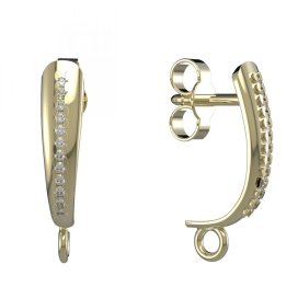 BG zlatý závěs dámské náušnice /E Žluté zlato - 585 Bílý kubický zirkon