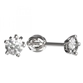 BG zlaté náušnice 874 Bílé zlato - 585 Diamant