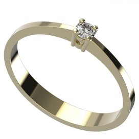BG zlatý diamantový prstýnek 767 Žluté zlato - 585 Diamant lab-grown