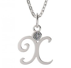 BeKid dětský zlatý přívěsek písmenko X - 1332 Bílé zlato - 585 Diamant