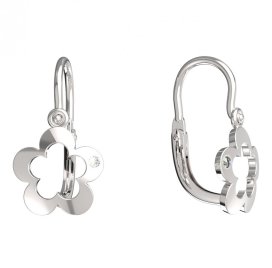 BeKid dětské náušnice pětilístek 832 Bílé zlato - 585 Diamant