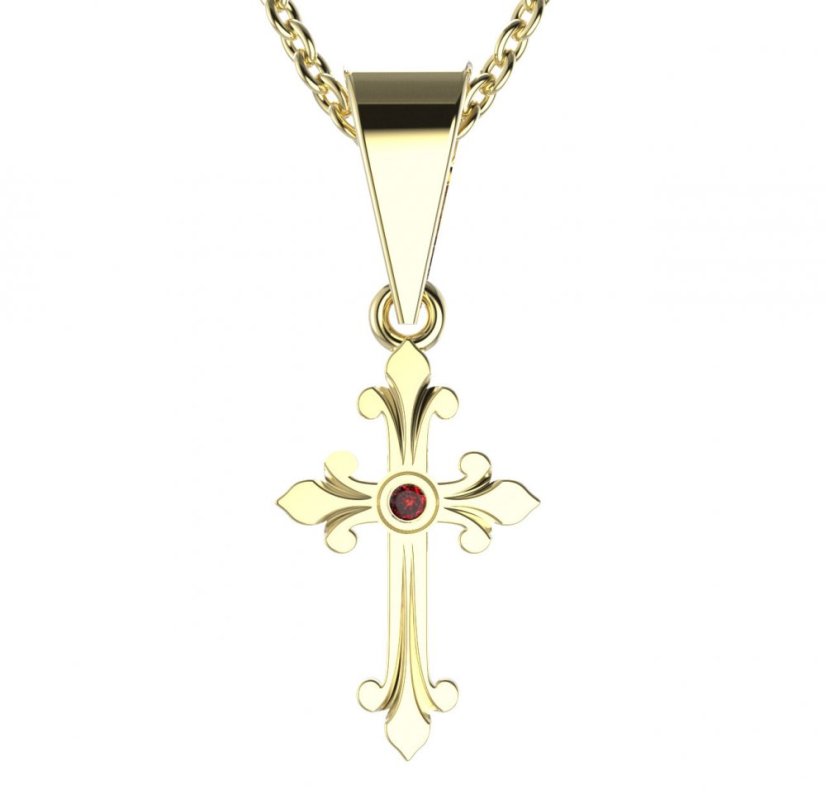 BG zlatý přívěšek křížek 1109 Žluté zlato - 585 Diamant