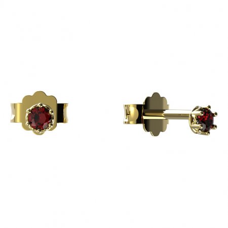 BG garnet earrings - 1292 - Switching on: Puzeta, Metal: Yellow gold 585, Stone: Garnet