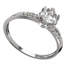 BG zlatý prstýnek 872 D Bílé zlato - 585 Diamant