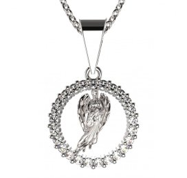 BG zlatý přívěšek anděl 1176 Bílé zlato - 585 Diamant