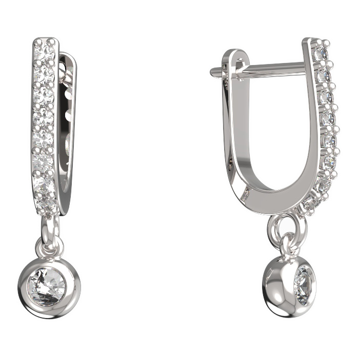 BG zlaté náušnice 101 Bílé zlato - 585 Diamant