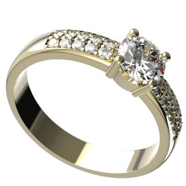 BG zlatý prstýnek s diamanty 726 Žluté zlato - 585 Diamant lab-grown