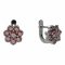BG earring circular 456-07 - Metal: Silver 925 - rhodium, Stone: Garnet