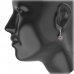 BG circular earring 017-84 - Metal: White gold 585, Stone: Moldavit and garnet