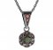 BG pendant circular 994-1 - Metal: Silver 925 - rhodium, Stone: Garnet