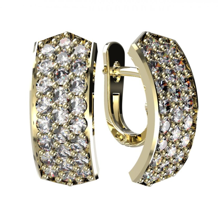 BG zlaté náušnice 861 Žluté zlato - 585 Diamant