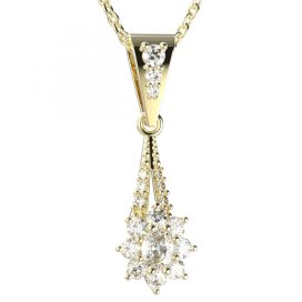 BG zlatý přívěšek  627G Žluté zlato - 585 Bílý kubický zirkon