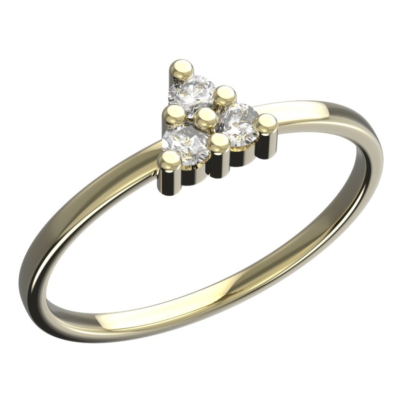 BeKid dětský prstýnek 773 Žluté zlato - 585 Diamant
