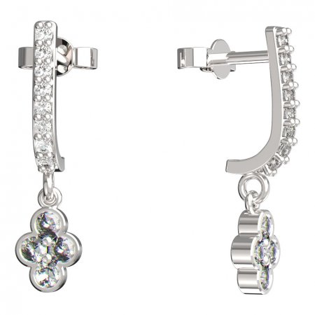 BeKid, Gold kids earrings -295 - Switching on: Pendant hanger, Metal: White gold 585, Stone: Diamond