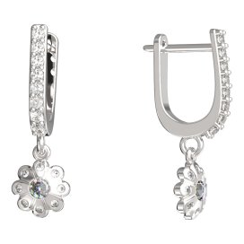 BeKid dětské náušnice kvítek 838 Bílé zlato - 585 Diamant