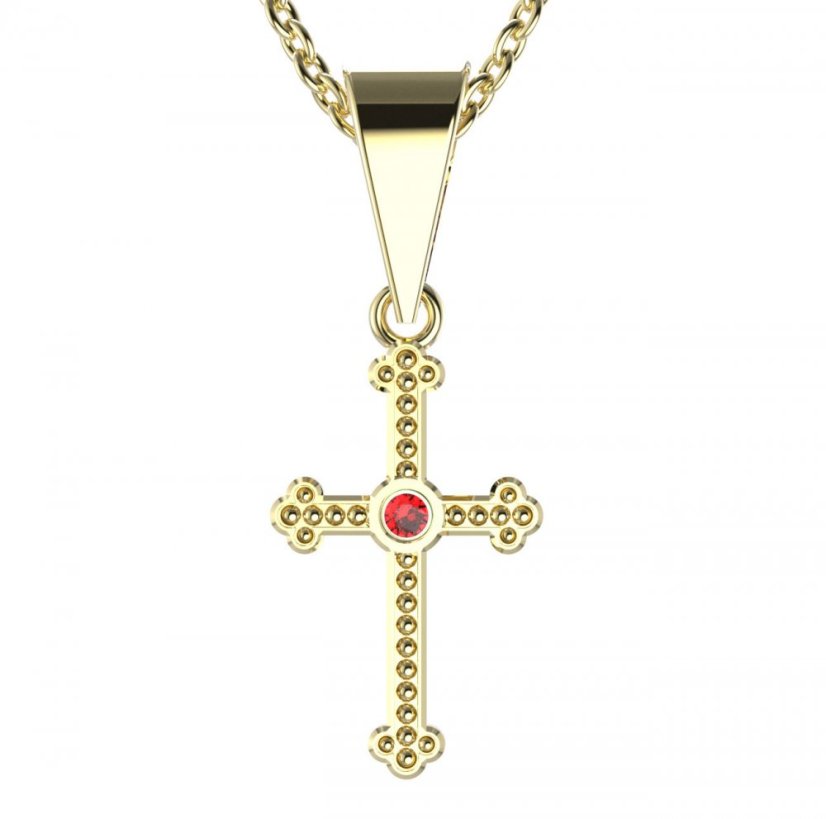 BG zlatý přívěšek křížek 1110 Bílé zlato - 585 Diamant