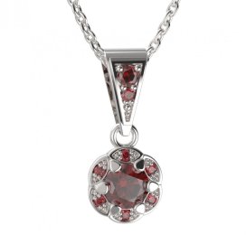 BG přívěs kulatý 994-1 Stříbro 925 - rhodium Granát