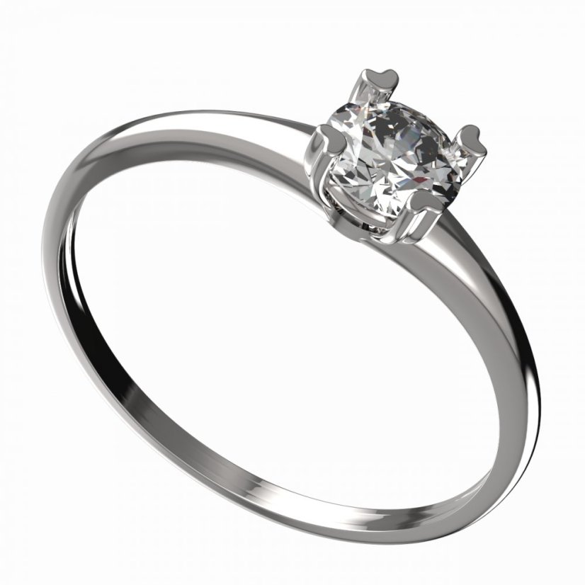 BG zlatý diamantový prstýnek 885 I Bílé zlato - 585 Diamant lab-grown