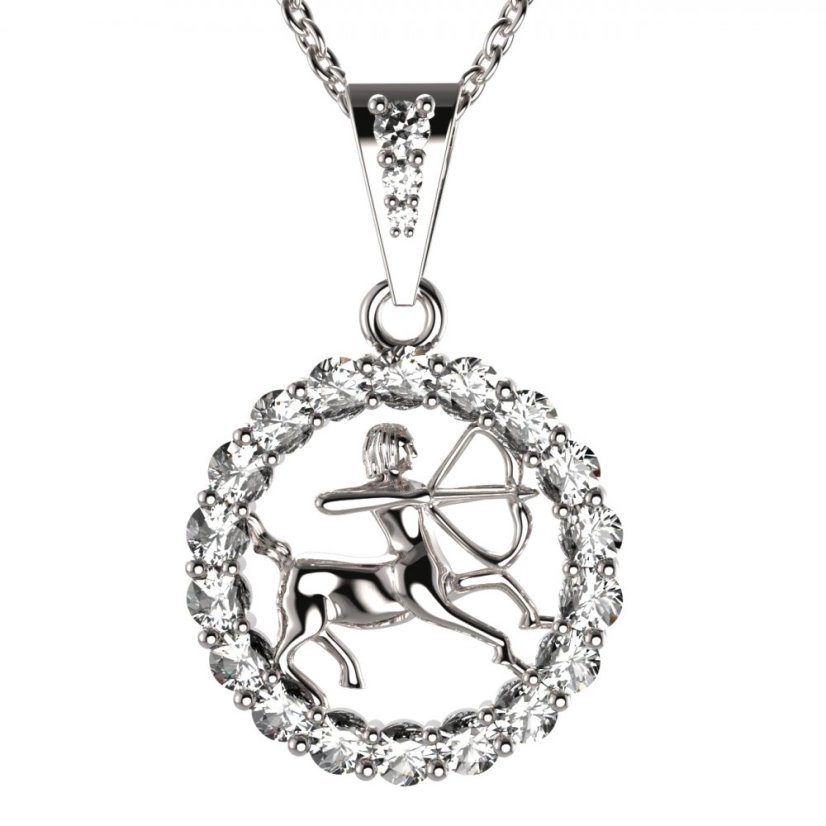 BG zlatý přívěšek Střelec 044 Bílé zlato - 585 Diamant