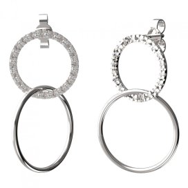 BG zlaté náušnice 116303 Bílé zlato - 585 Bílý kubický zirkon