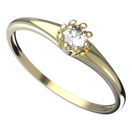 BG zlatý prstýnek 554 I Žluté zlato - 585 Diamant