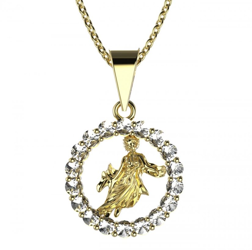 BG zlatý přívěšek Panna 044 Žluté zlato - 585 Diamant