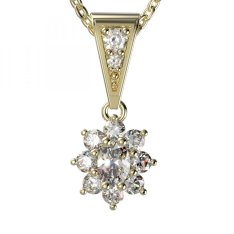 BG zlatý diamantový přívěšek  627 Žluté zlato - 585 Diamant lab-grown