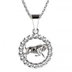 BG zlatý diamantový přívěšek Beran 044 Bílé zlato - 585 Diamant lab-grown