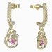 BeKid, Gold kids earrings -1192 - Switching on: Pendant hanger, Metal: Yellow gold 585, Stone: Pink cubic zircon