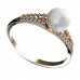 BG zlatý prstýnek s perlou 561 M - Kov: Bílé zlato 585, Kámen: Kubický zirkon a tahiti perla