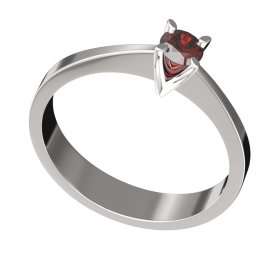 BG zlatý prstýnek s granátem nebo vltavínem 784 Bílé zlato - 585 Granát