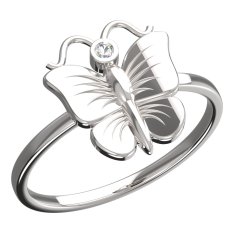 BeKid dětský prsten  motýlek 823 Bílé zlato - 585 Bílý kubický zirkon