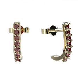 BG náušnice s českým granátem  84 Žluté zlato - 585 Granát