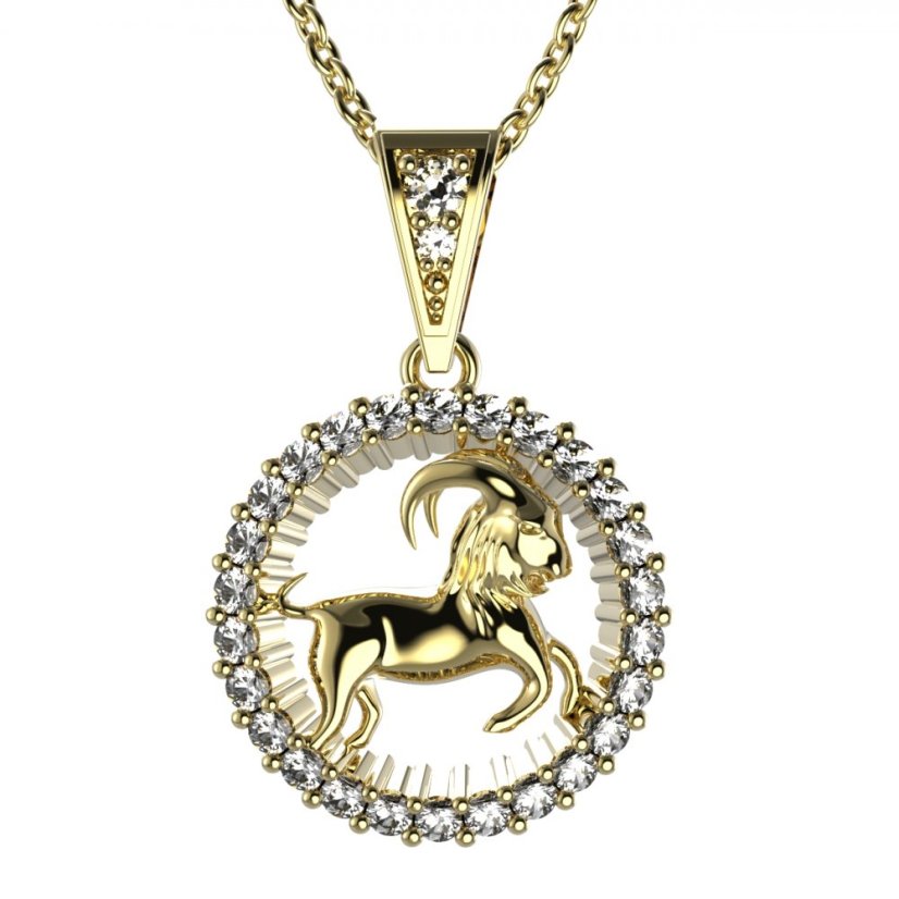 BG zlatý přívěšek Kozoroh 045 Žluté zlato - 585 Diamant