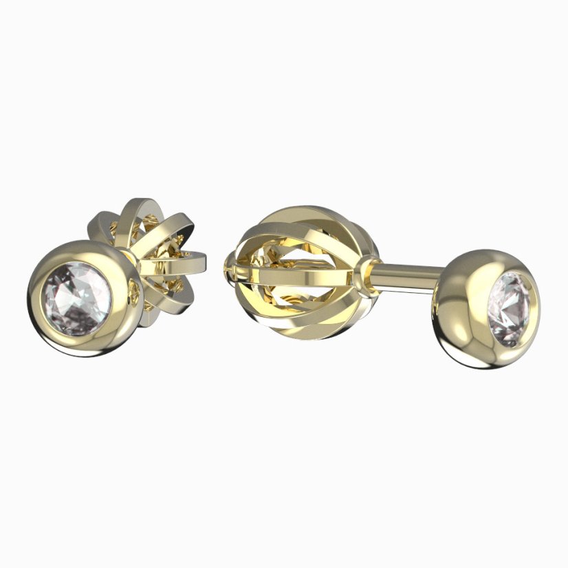 BeKid dětské náušnice 101 Žluté zlato - 585 Diamant