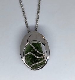 BG náhrdelník přírodní kámen-Vltavín 005