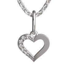 BeKid dětský přívěšek srdíčko 599 Bílé zlato - 585 Diamant
