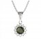 BG pendant circular 098-1 - Metal: Silver 925 - rhodium, Stone: Garnet