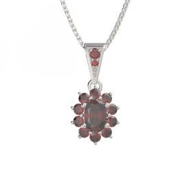 BG přívěs přírodní granát  756-1 Stříbro 925 - rhodium Granát