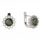 BG náušnice kulatého tvaru 098-07 - Kov: Stříbro 925 - rhodium, Kámen: Granát