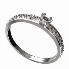 BG zlatý diamantový prstýnek 883 E Bílé zlato - 585 Diamant lab-grown
